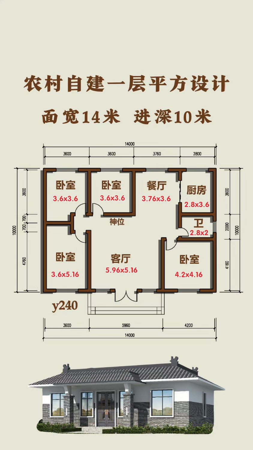 1层楼房农村设计图图片