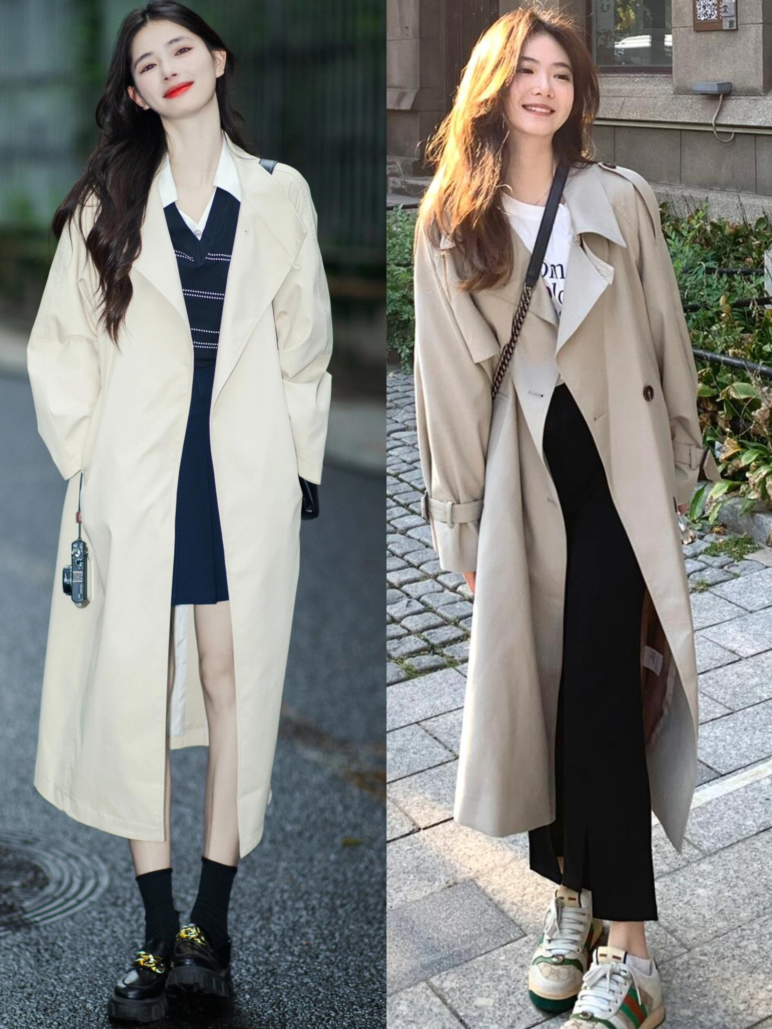 风衣搭配女风衣搭配图片女风衣怎么搭配好看女人穿风状┐罴记 