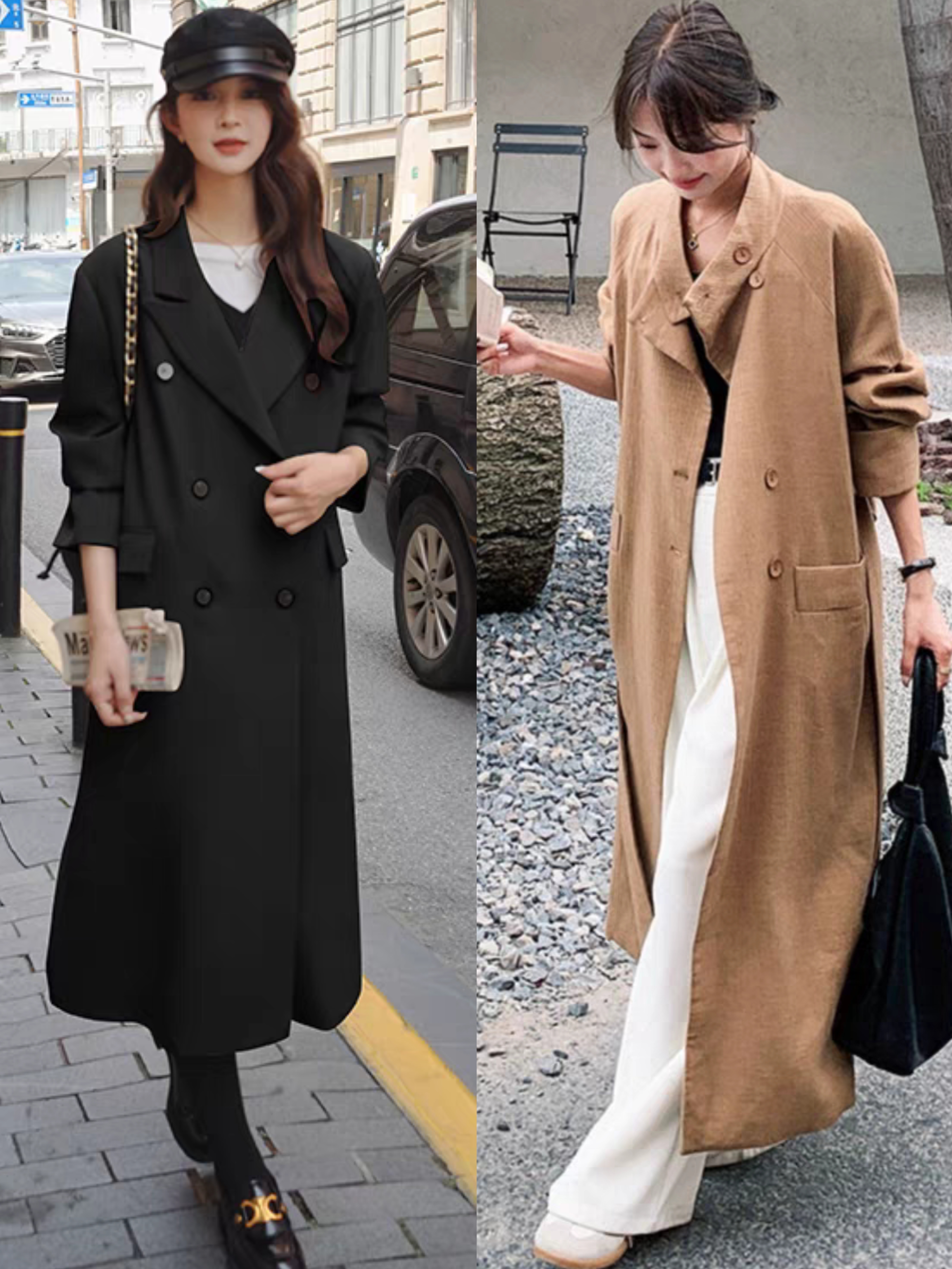 秋季,女生长款风衣外套可通过多种技巧展现时尚魅力