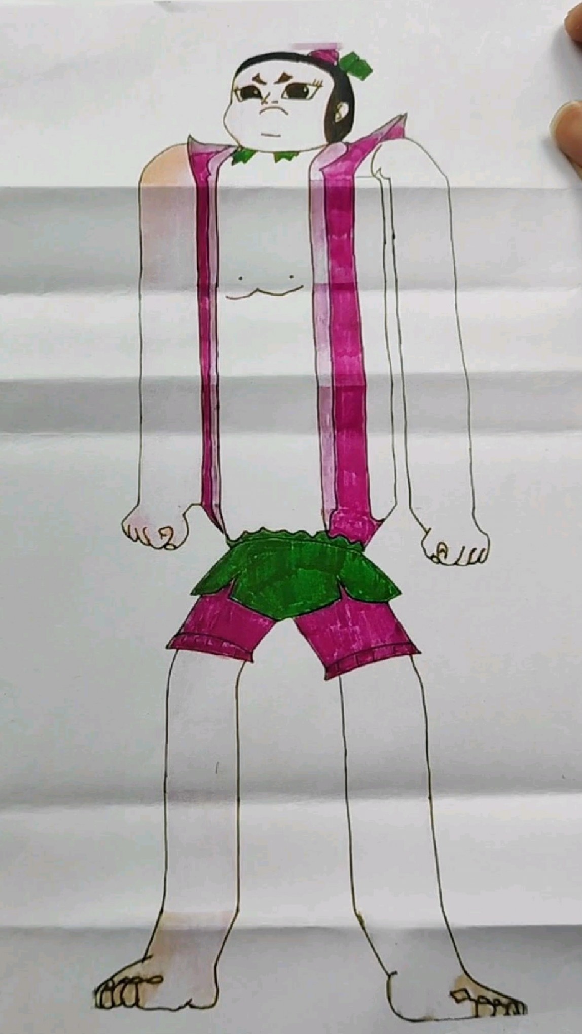小泽画的折叠画,葫芦娃长得可真快
