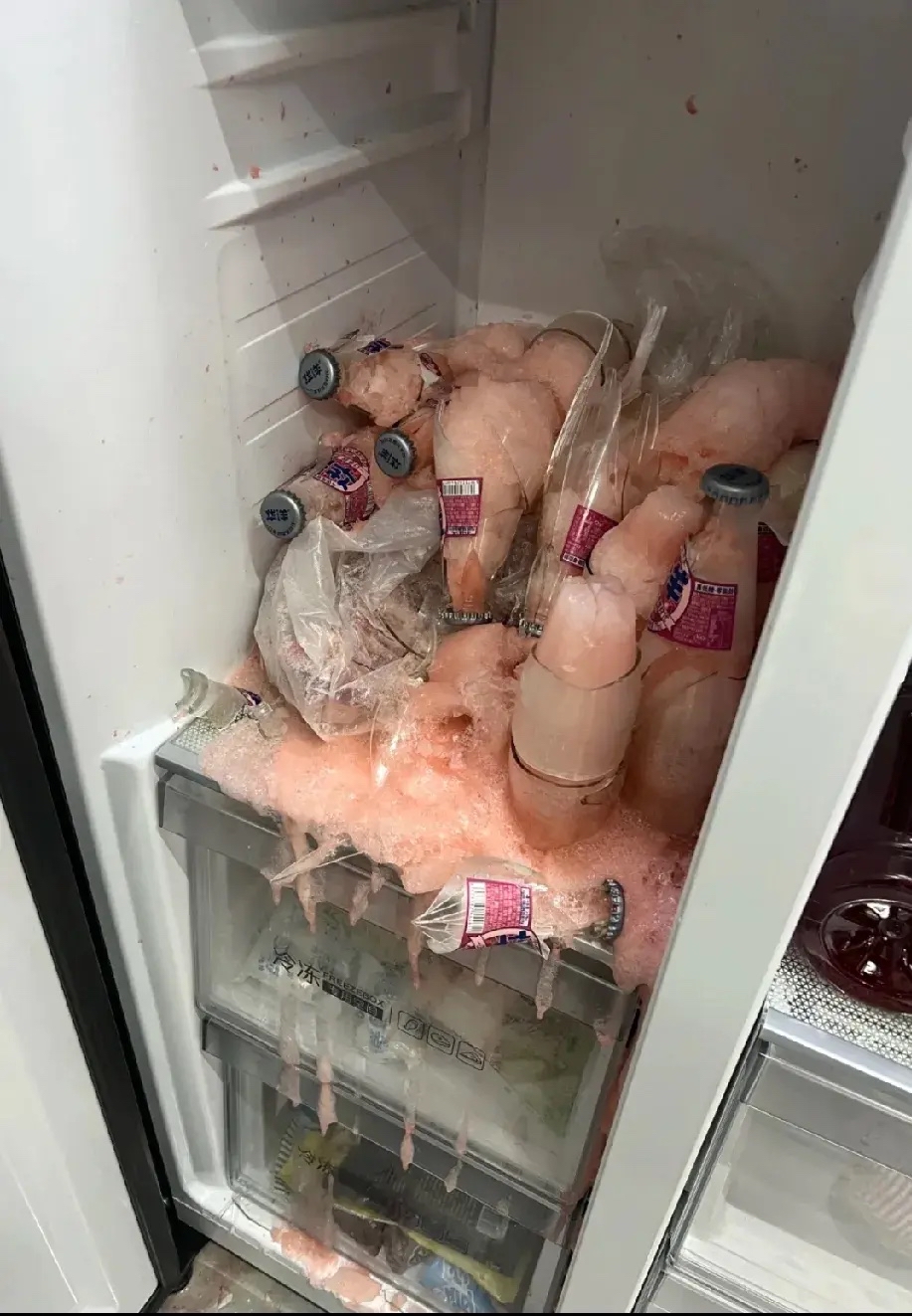 可我那小心肝啊,到现在还扑通扑通的冰箱爆炸碳酸饮料冷冻爆炸汽水