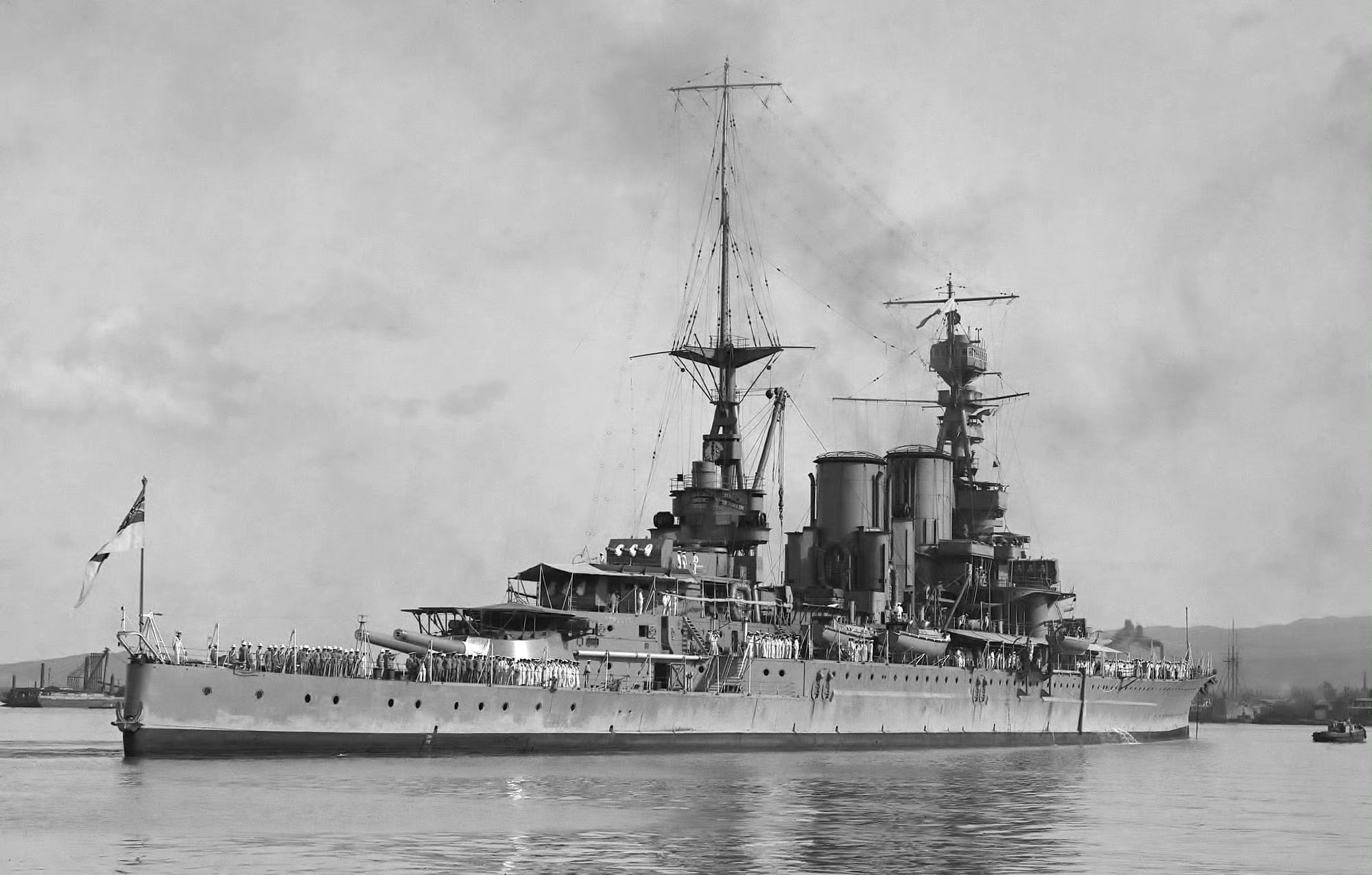 战舰欣赏:分享一组反击号战列巡洋舰照片,前两张拍摄于1924年,第三张