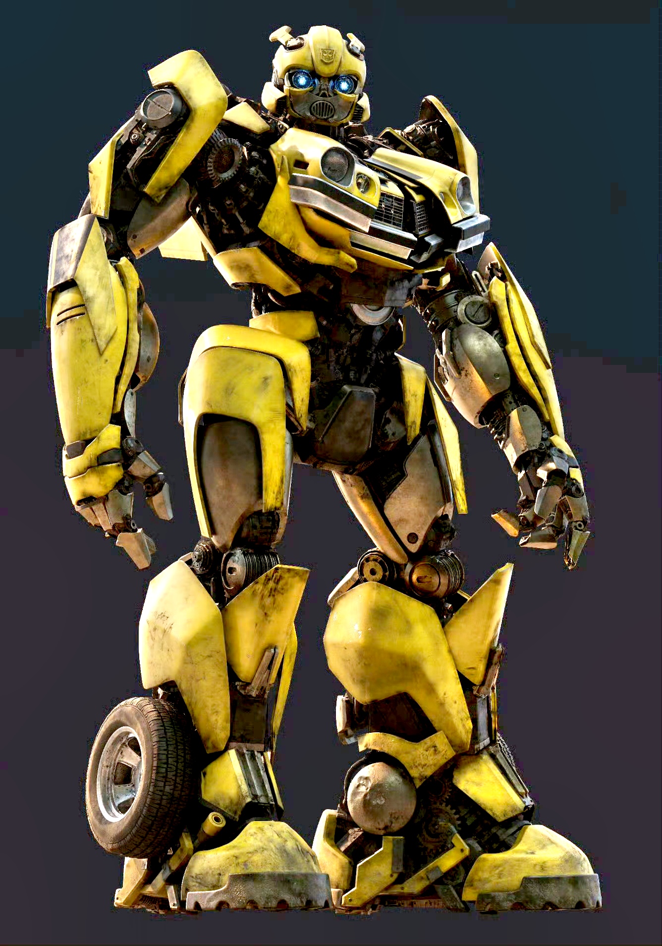 建模欣赏:《变形金刚:超能勇士崛起》大黄蜂cg渲染图,再现了大黄蜂的