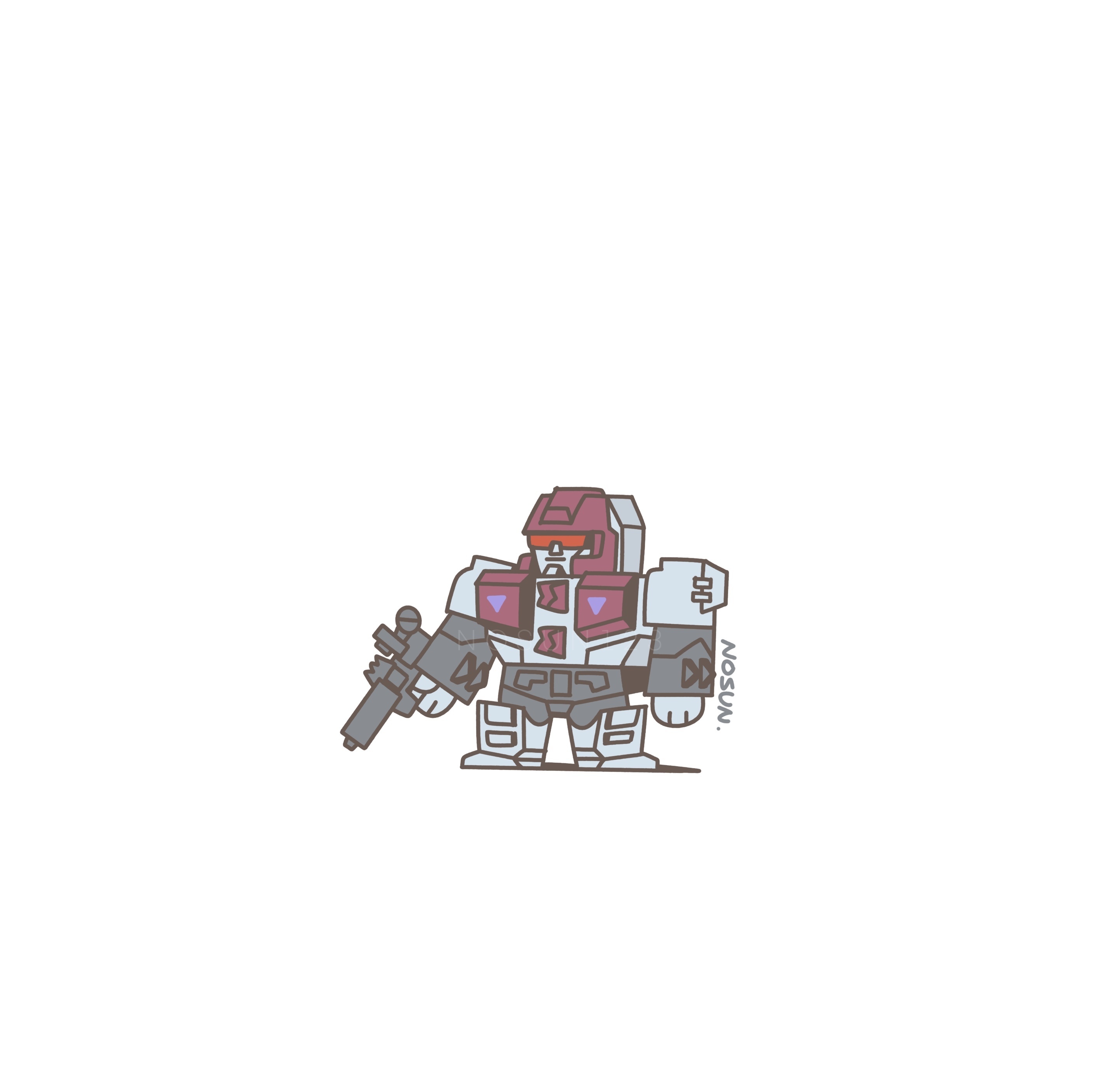 画师nosun绘制的一组变形金刚插画作品,用q版形象描绘了霸天虎的龙头