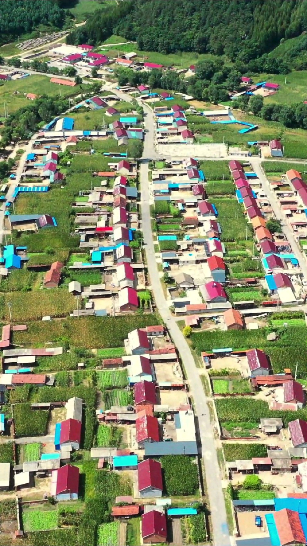 航拍辽宁清原县美丽乡村