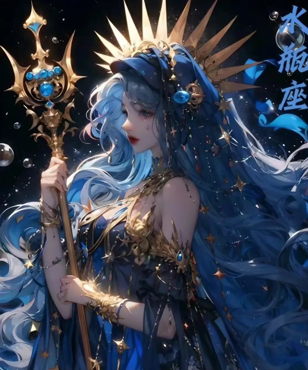 若你刷到下面这张水瓶座的星图,留下一句"福佑满程"