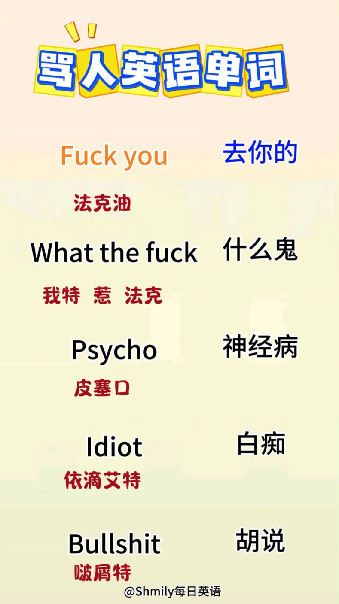 有人骂人,用英语这样回