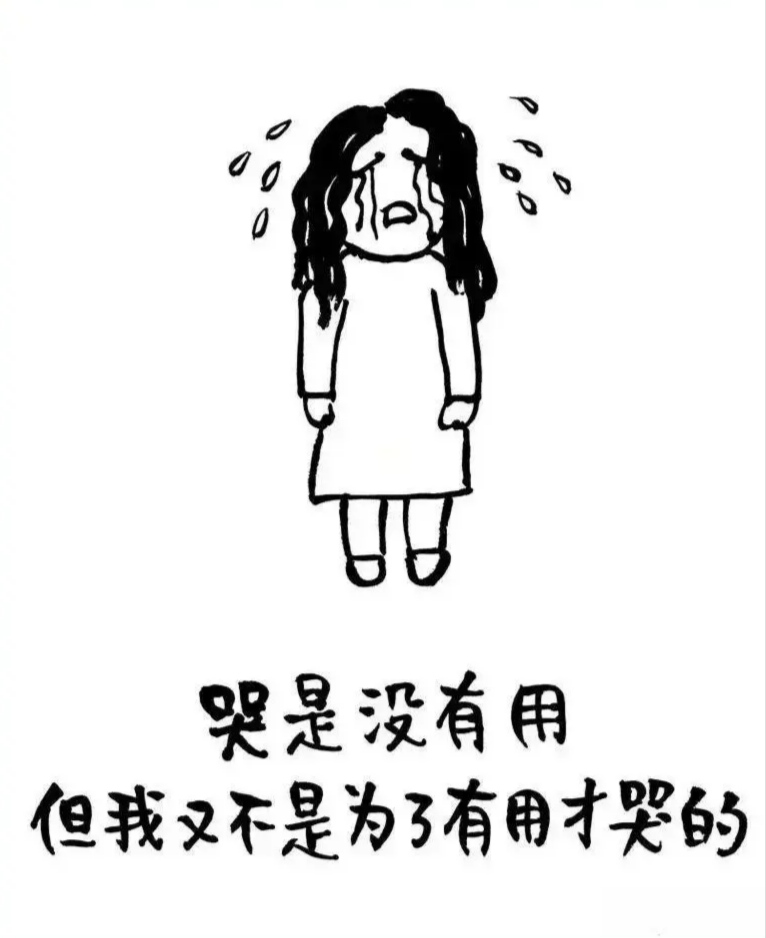 哭是没有用,但我又不是为了有用才哭的