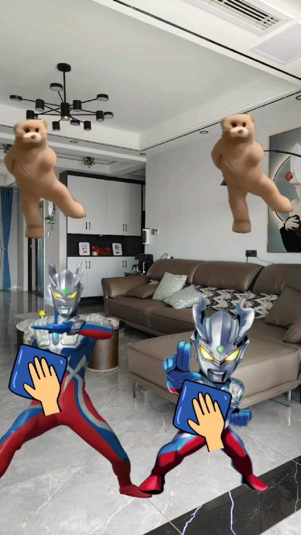 小赛罗和爸爸跳擦玻璃舞蹈