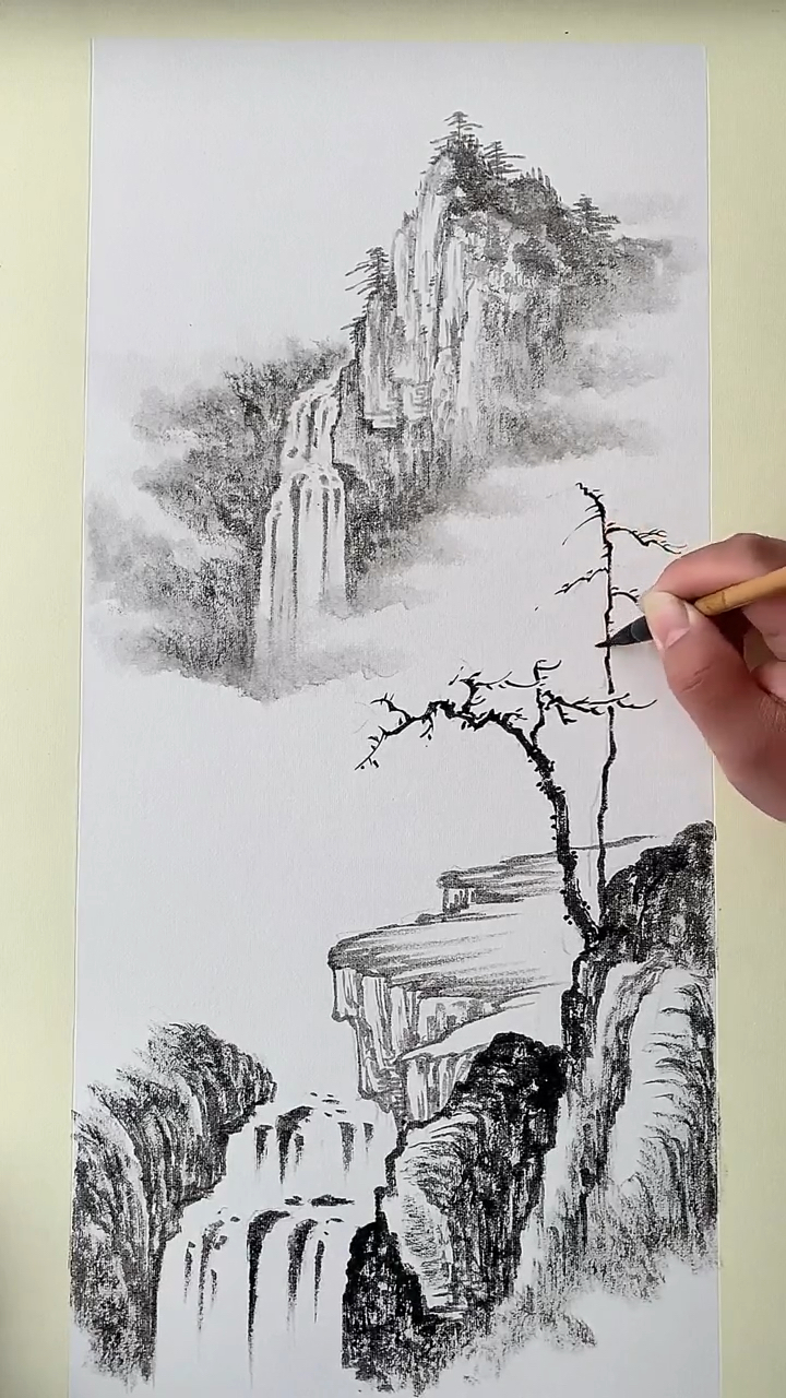 瀑布画法与构图三