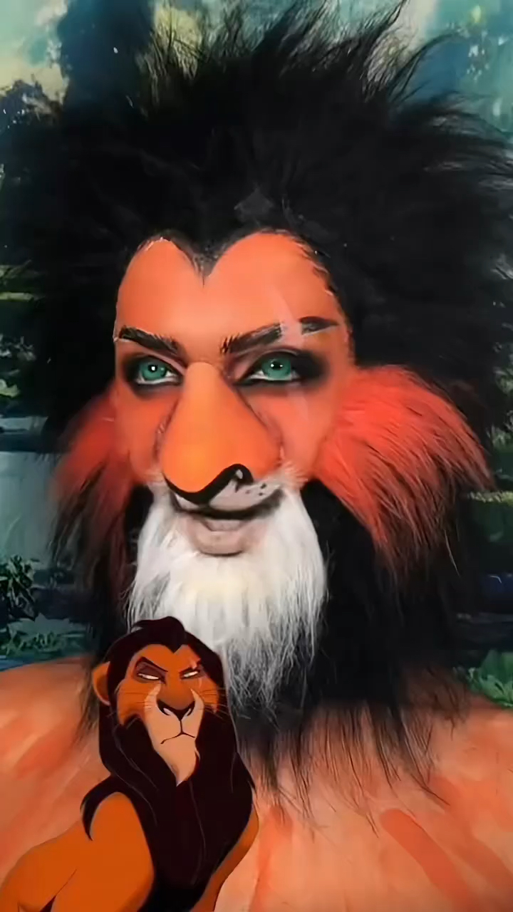迪士尼动画狮子王反派角色刀疤仿妆