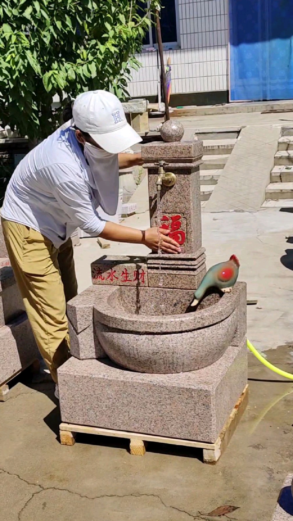 流水生财石材水槽,洗手池拖把池