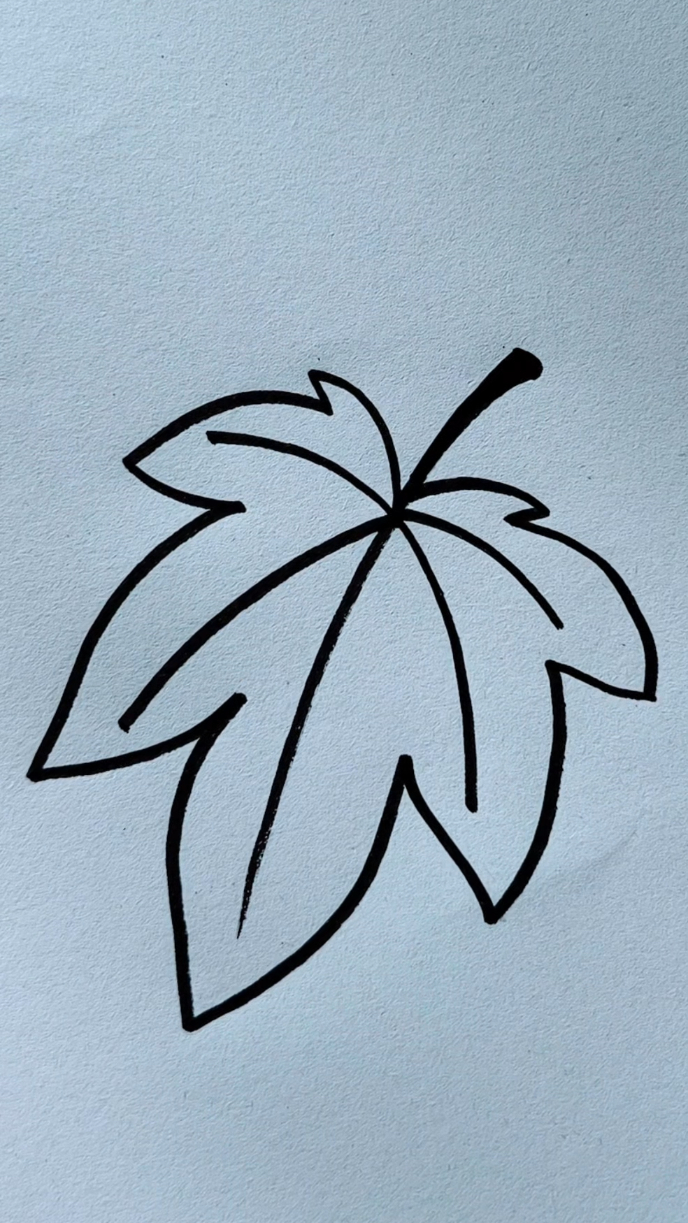 树叶这样画,一看就会