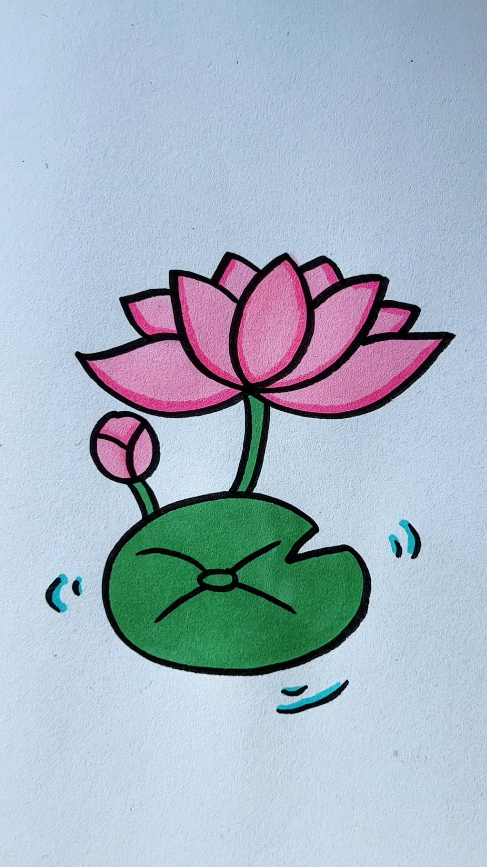 荷花这样画,太简单了