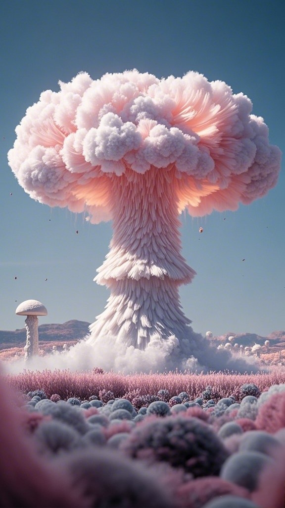 你见过粉色的蘑菇云么