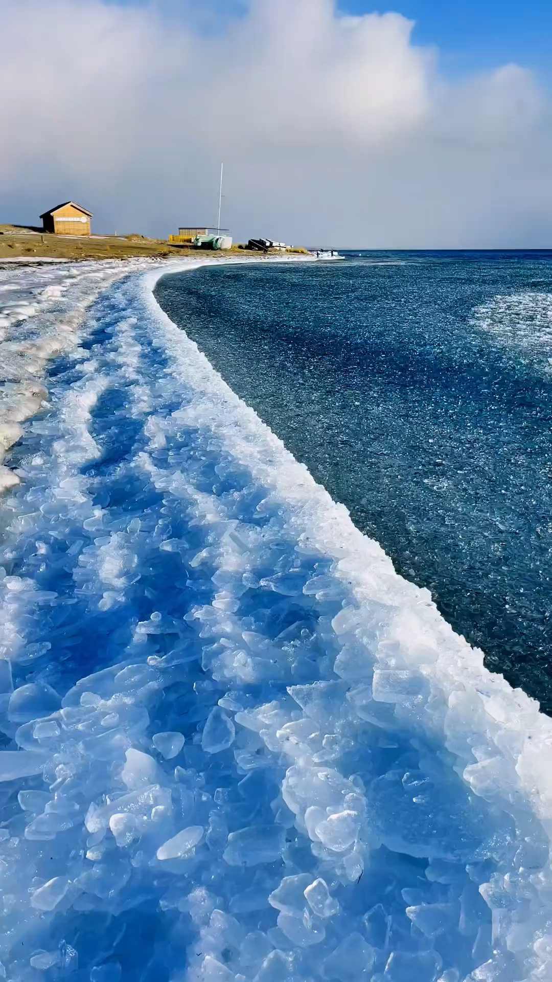 旅行途中见到的结冰的海