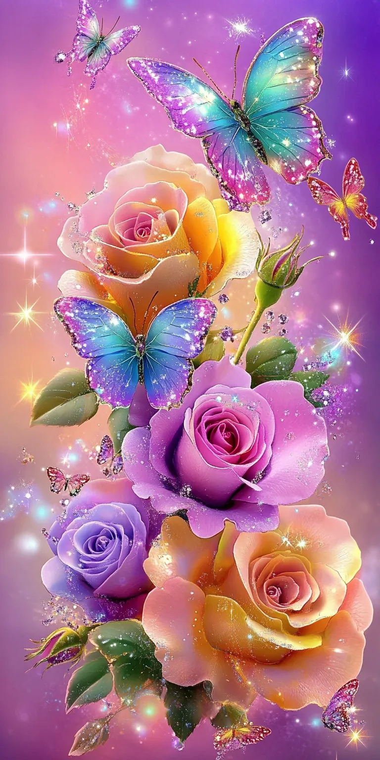 壁纸|清新花卉壁纸,色彩斑斓玫瑰花到梦幻叶子,每一款都美翻了