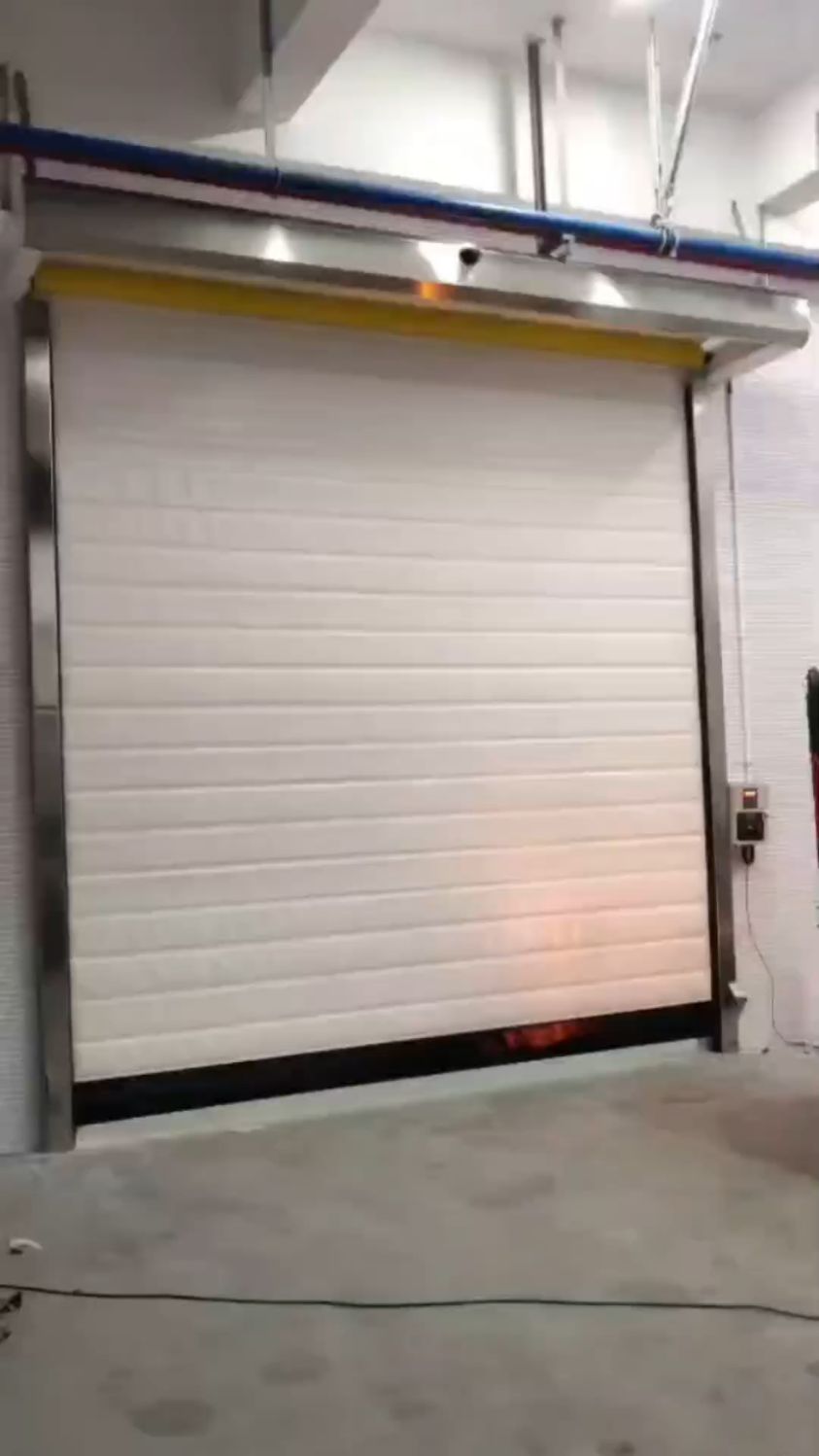 冷库保温卷帘门 保温窑门双层pvc 自动感应软帘门武汉万达门业厂家