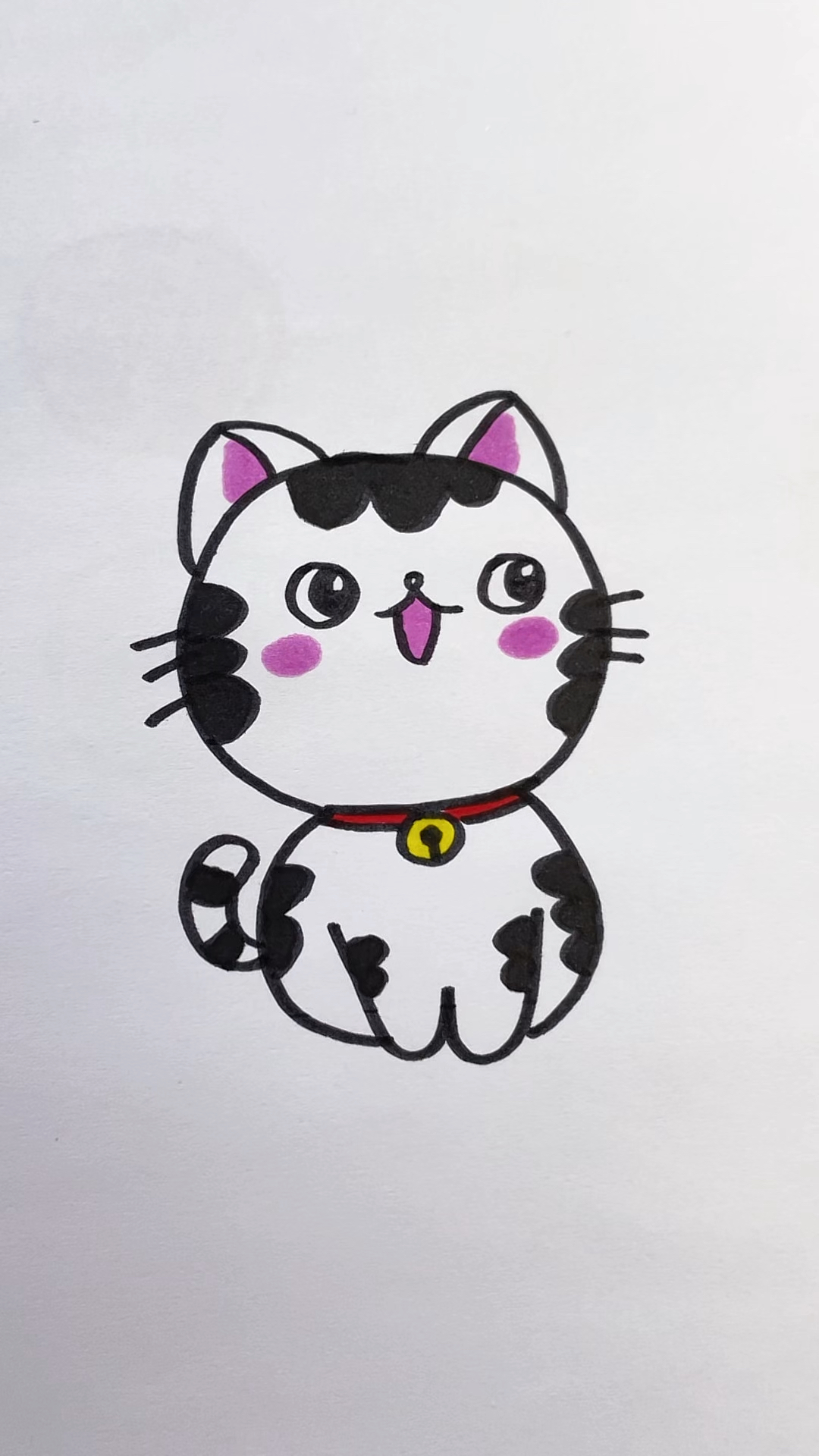 小猫咪这样画可简单了,你也来画一只吧