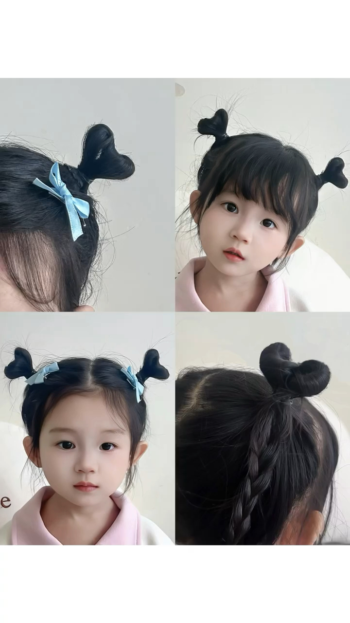 爱心丸子头分享给大家