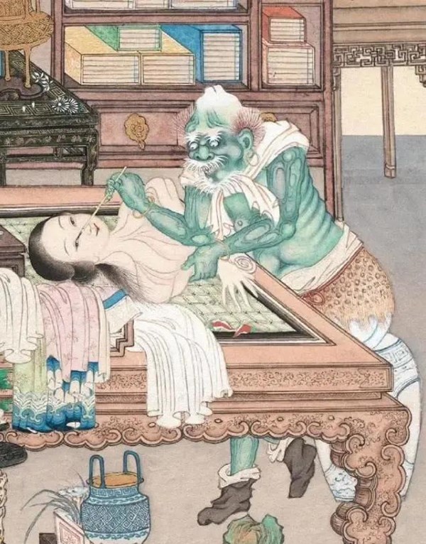 一张《窥窗见鬼图》,出自清朝无名画师之手,很多人都不敢仔细看