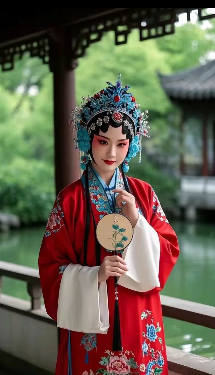 戏曲人物图片分享:红袖添香夜,轻抚玉扇情