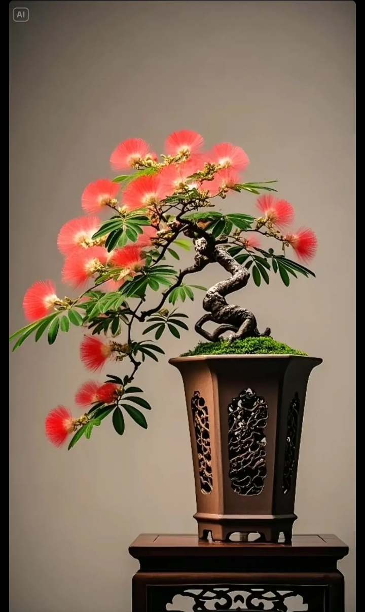 美图分享:精灵一样的合欢花盆花