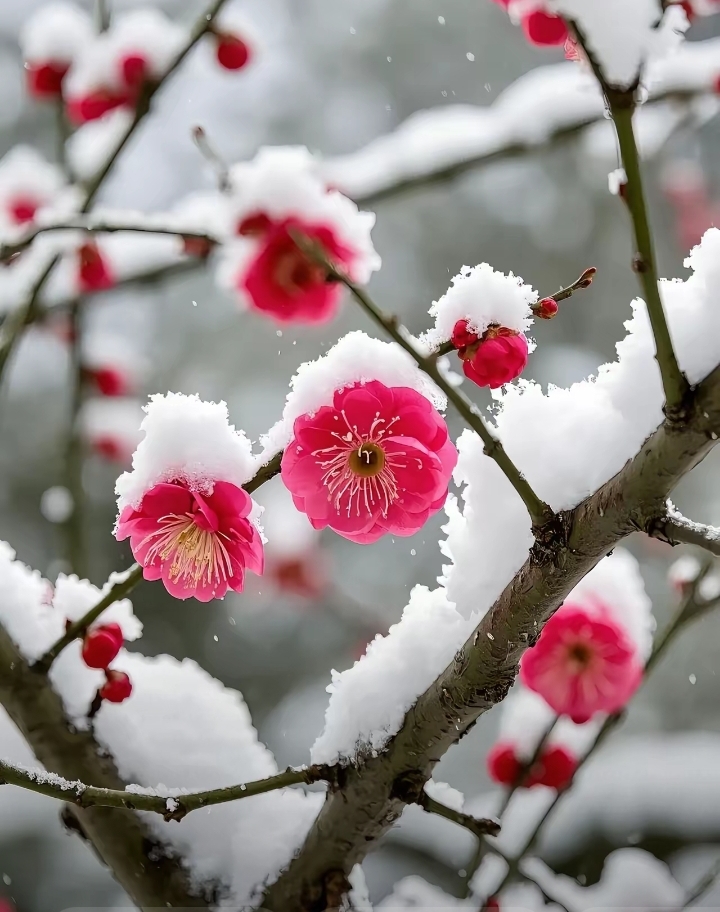 红梅傲雪图片分享