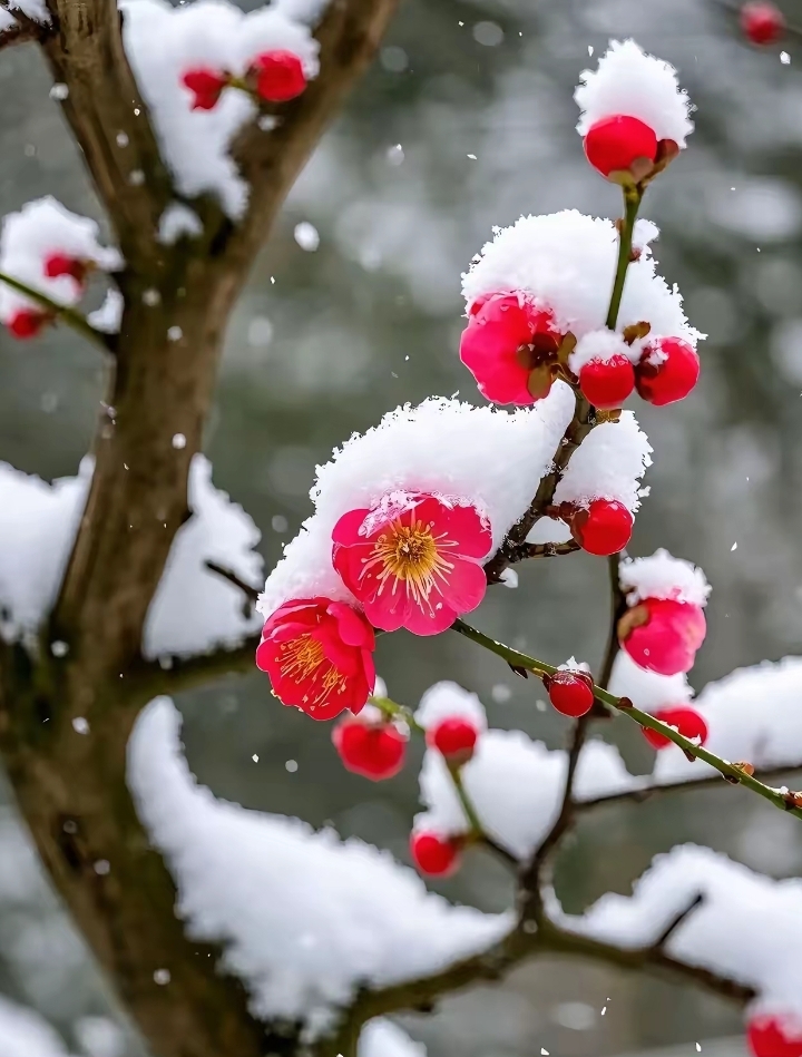 红梅傲雪图片分享
