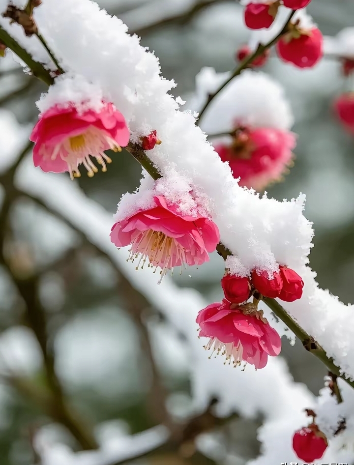 红梅傲雪图片分享