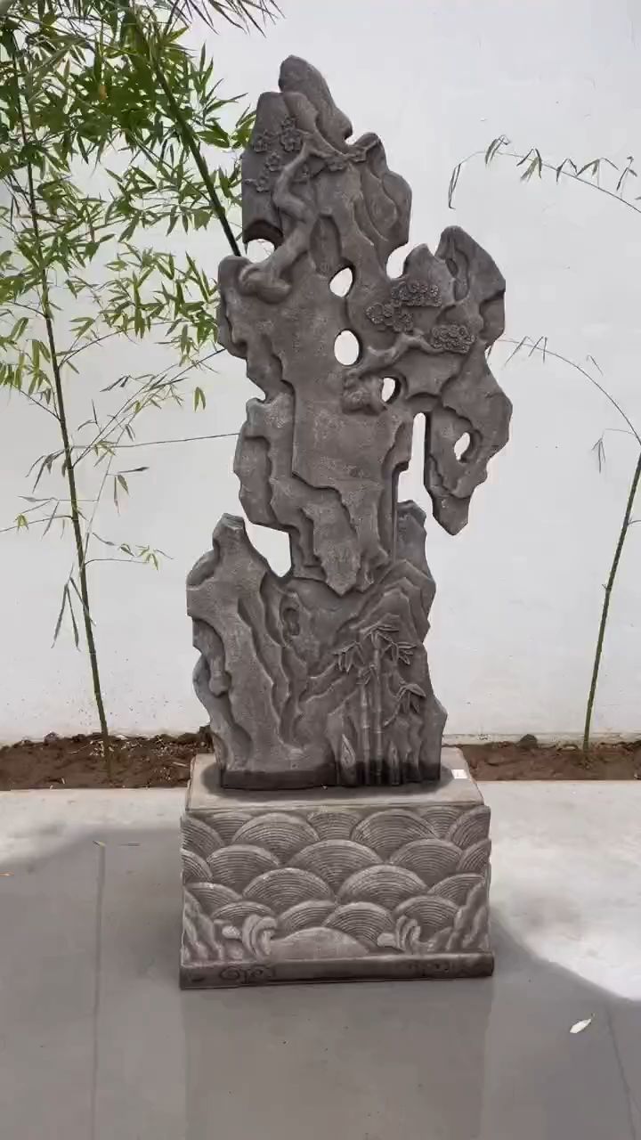 老青石迎风石摆件