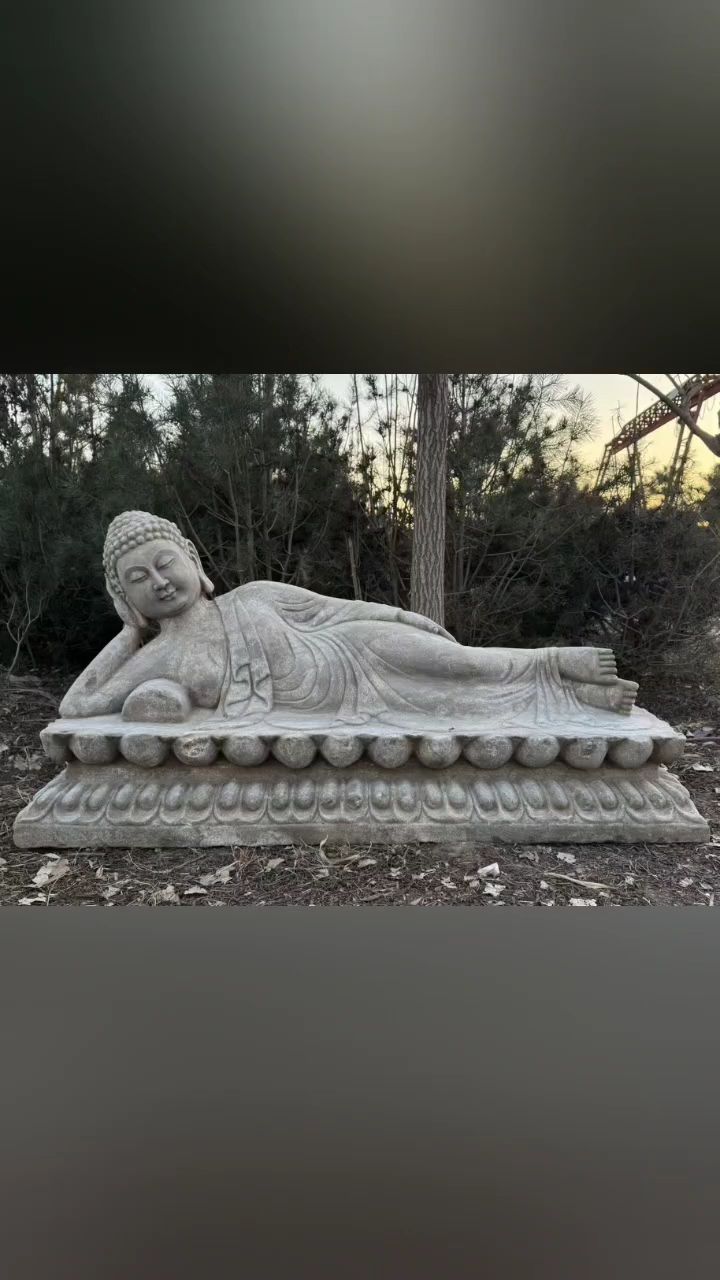 清代 青石 大卧佛 长208cm 高100cm 宽60cm