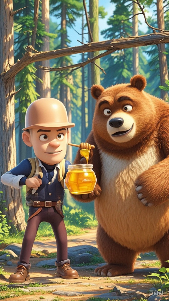 光头强这天在森林里砍树的时候,偶然看到熊大不小心摔倒了