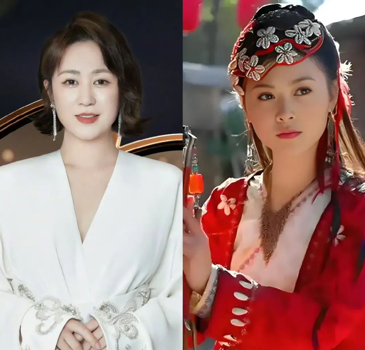 左边是沈腾的搭档马丽, 右边是沈腾的老婆王琦, 大家只能看到台前的"