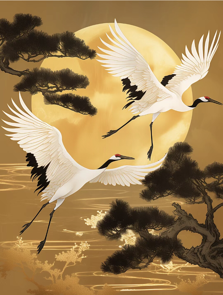 传统图案-松鹤延年