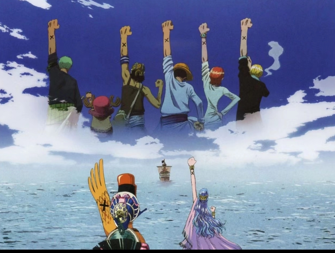 却依旧不离不弃,互相帮助,相互成竞T敉 2年之约路飞背影海贼王两年之