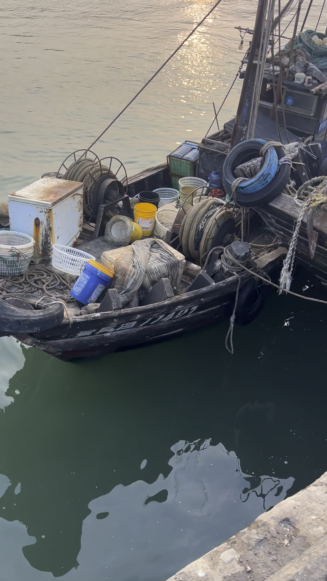 小渔船进港了,吃海鲜了