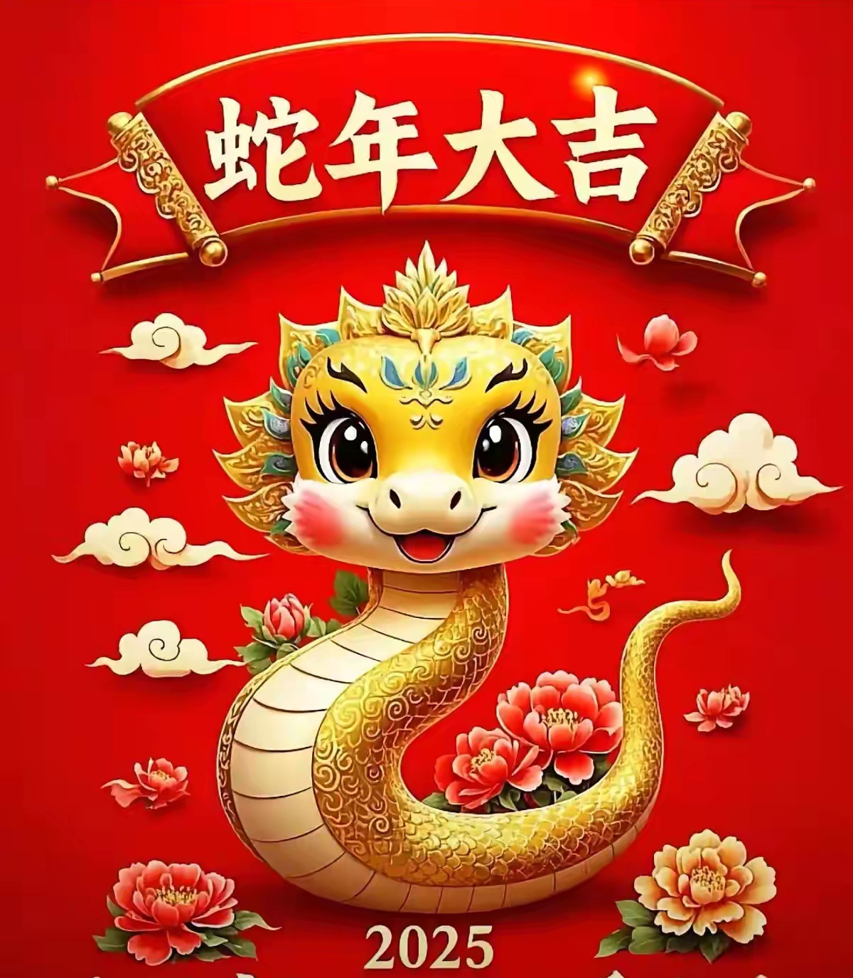 蛇年快乐,心想事成!早安吉祥!