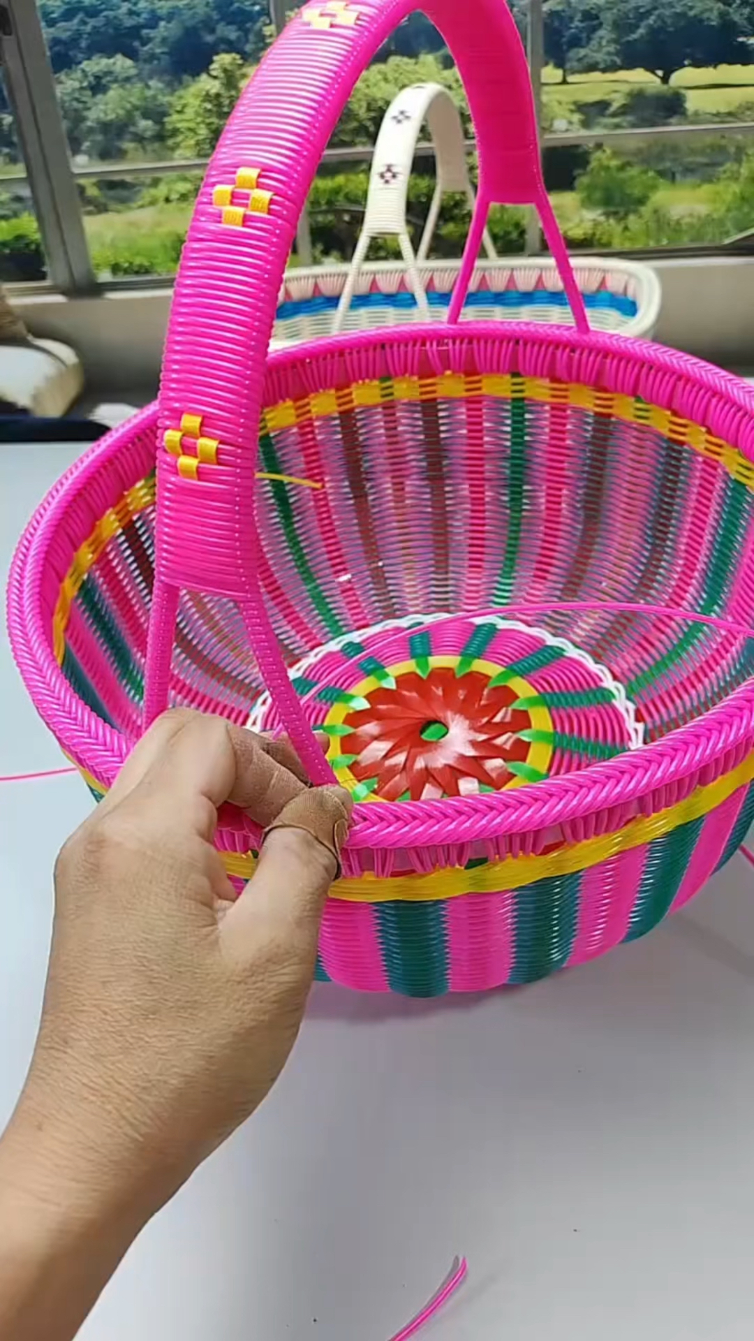 纯手工编织手提篮子