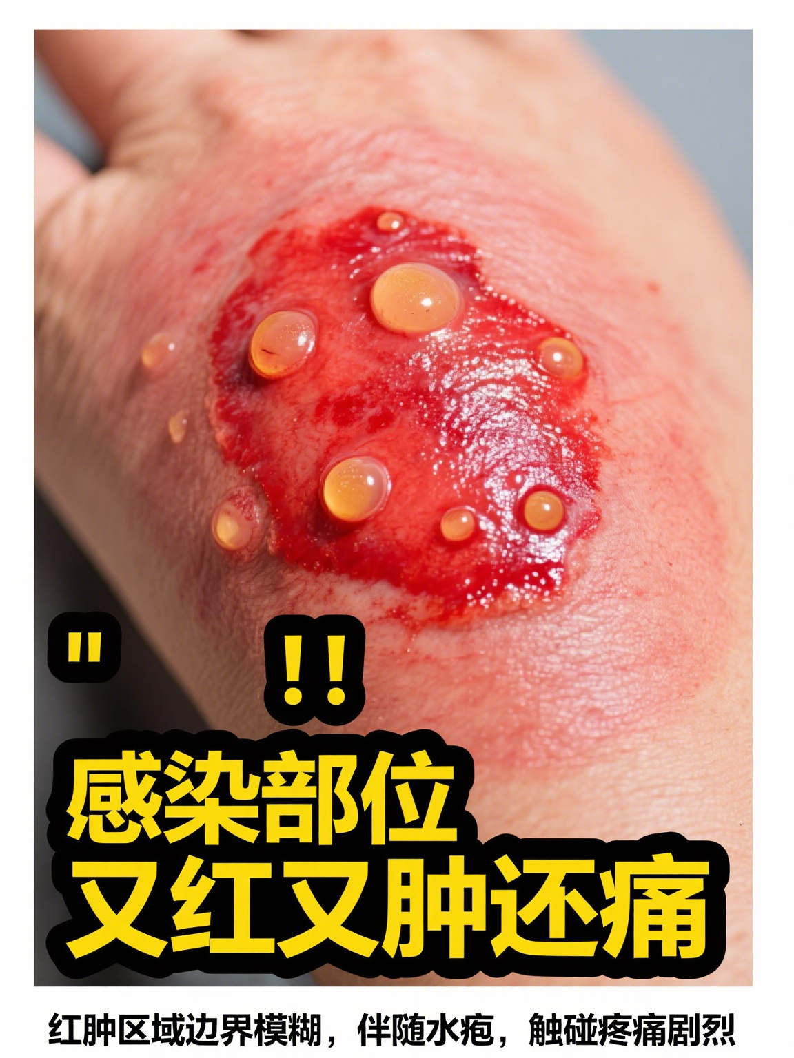 蜂窝组织炎早期图片 蜂窝组织炎早期,感染部位的皮肤会出现明显变化