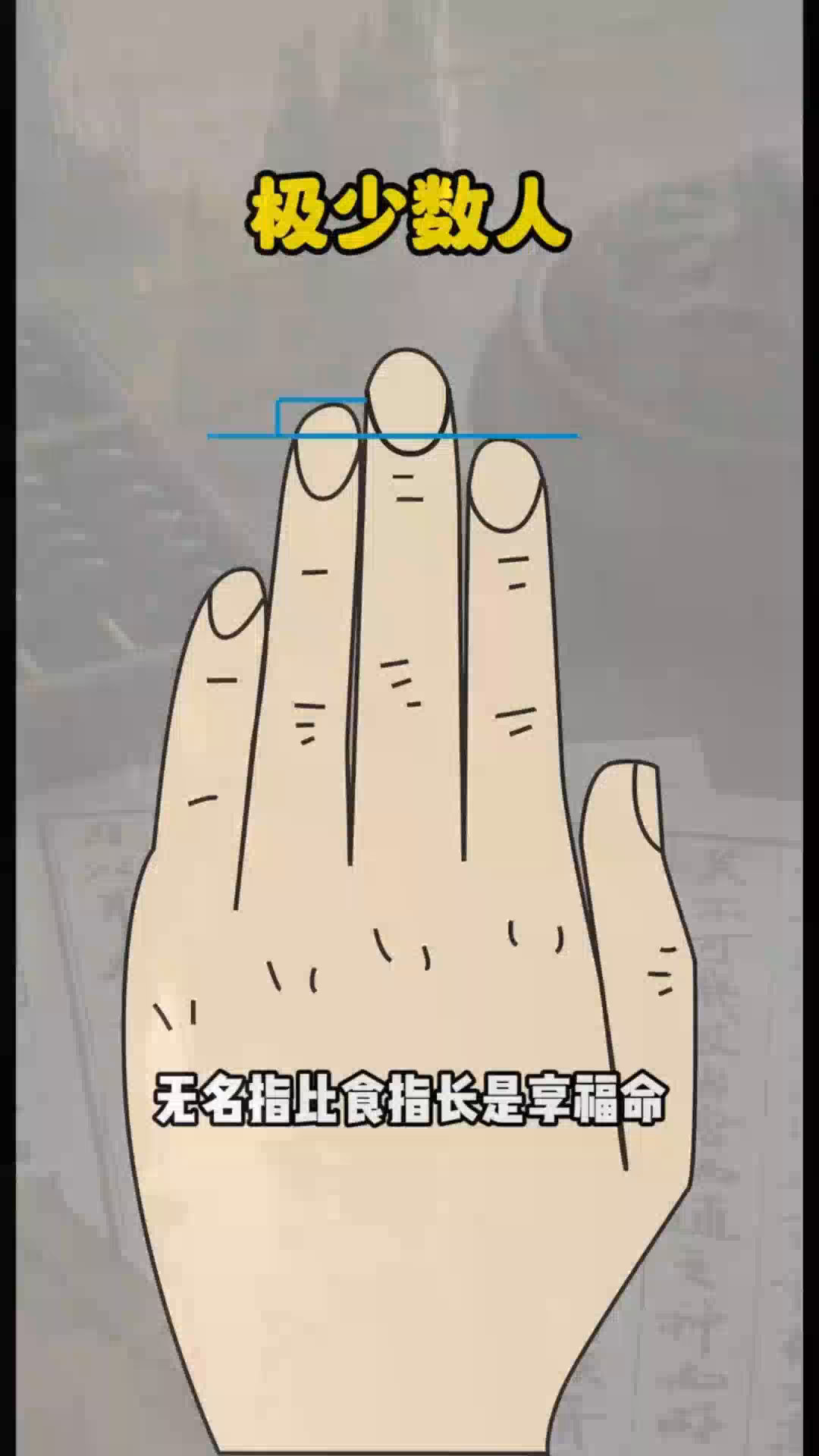 无名指比食指长是享福命,注定安享晚年的掌纹,极少数人有