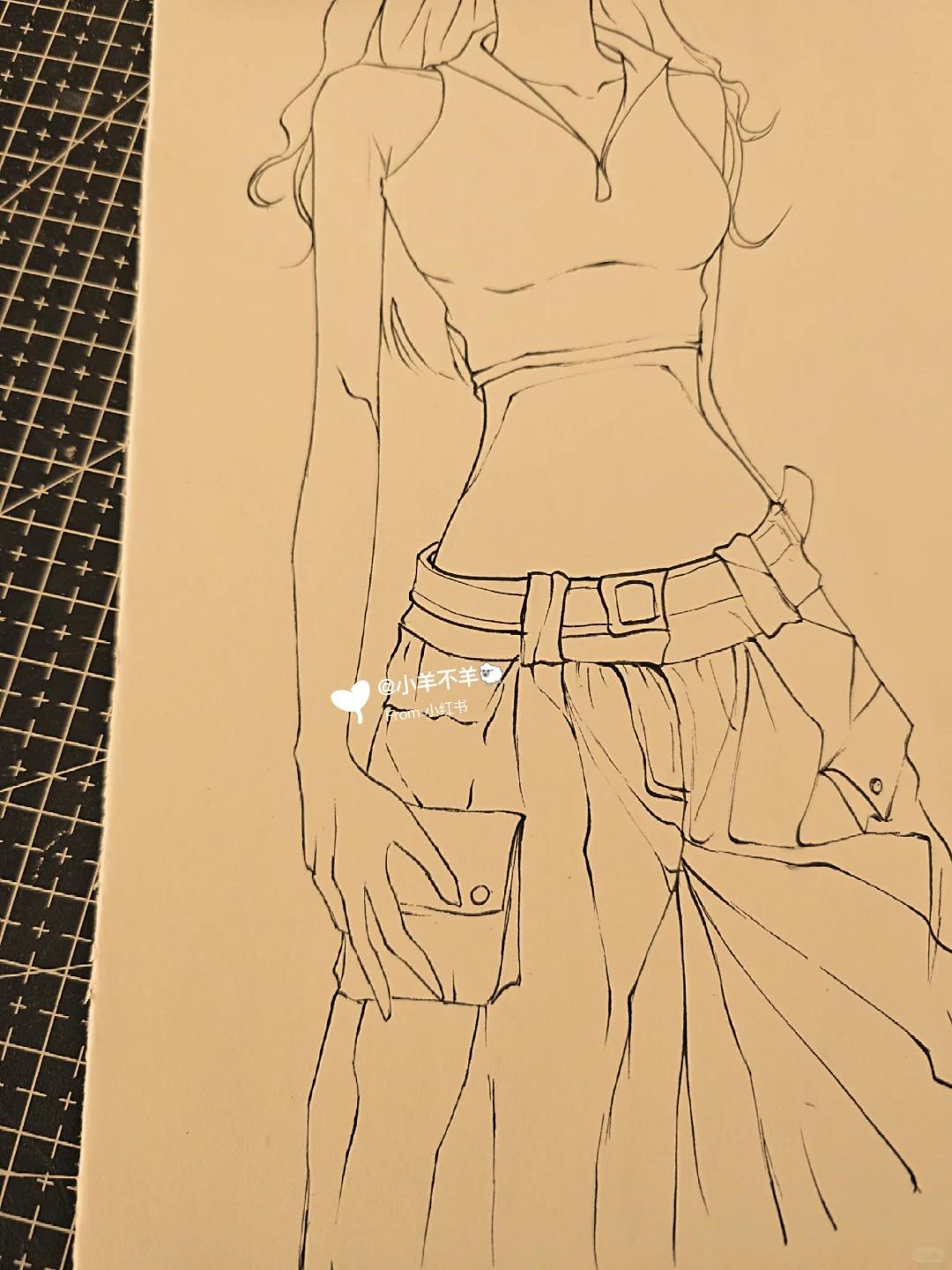 画美女女孩黑白简笔画动漫女生铅笔画少女简笔画黑白动漫女生画法教程