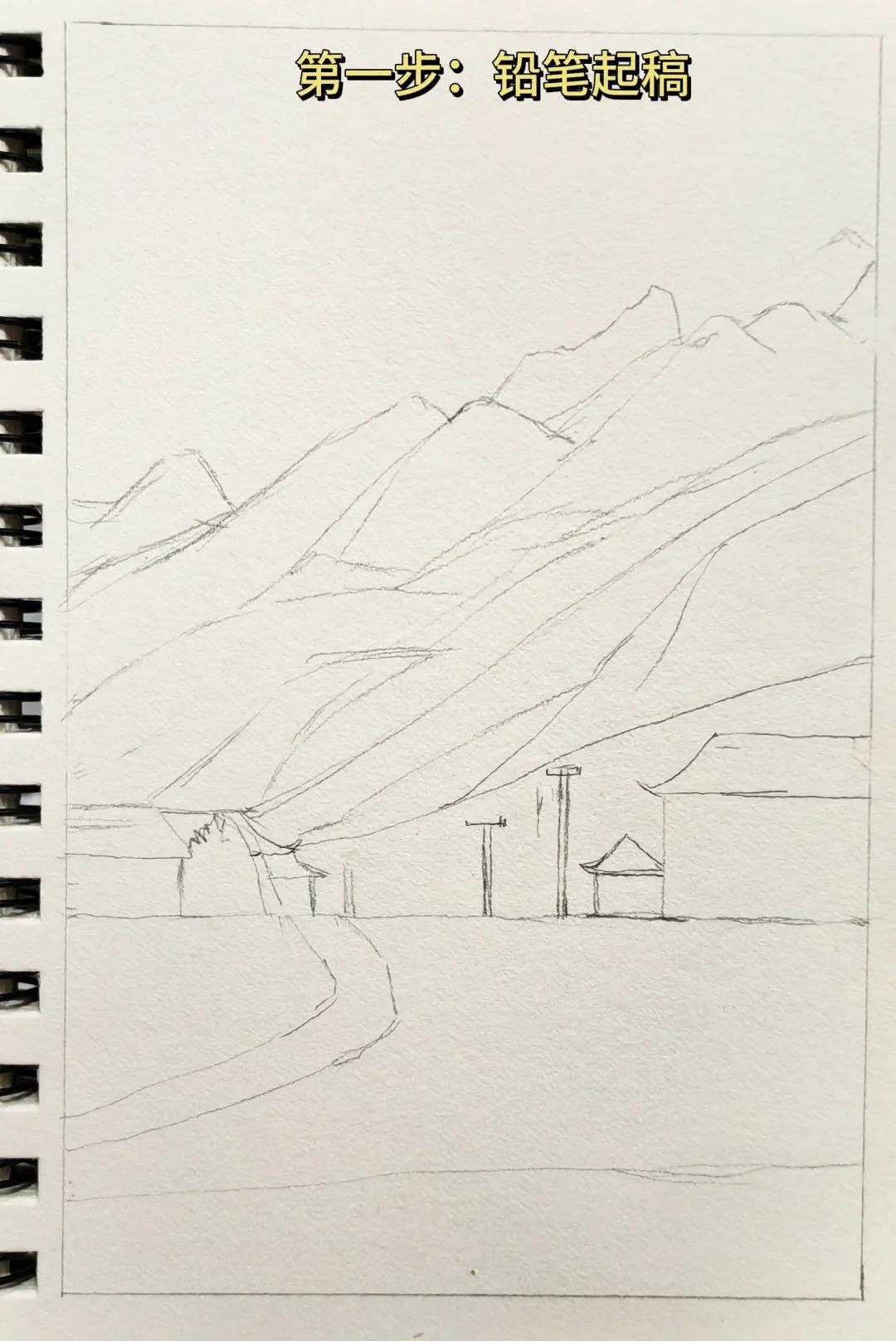 三步画绝美风景,附原照片 生活沉闷,但跑起来就会有风 照片素材感谢