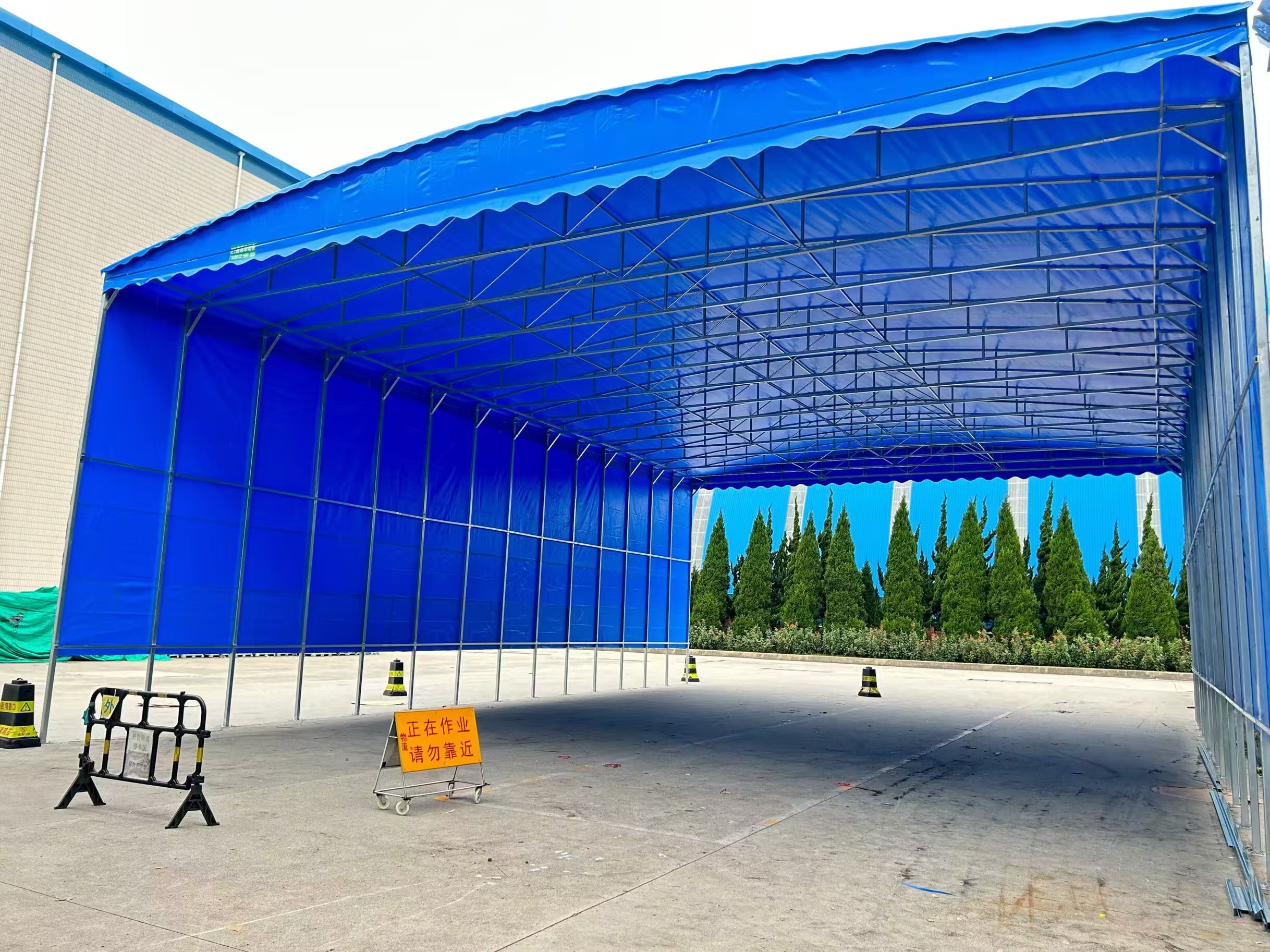 常州武进折叠厂房悬空棚搭建做商铺雨棚