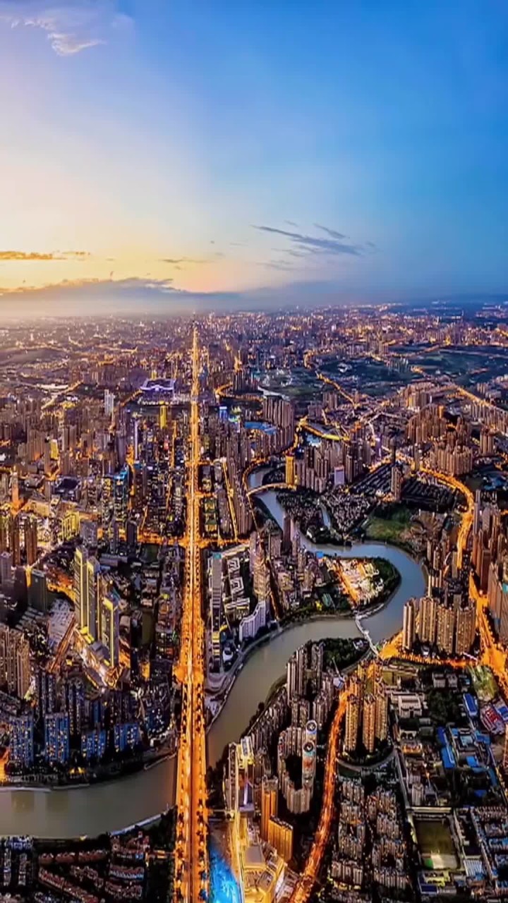 航拍我国的超大城市夜景!