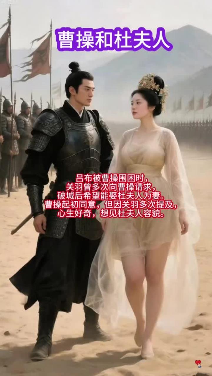 杜夫人原是吕布部将秦宜禄的妻子,容貌出众,两人育有一子秦朗