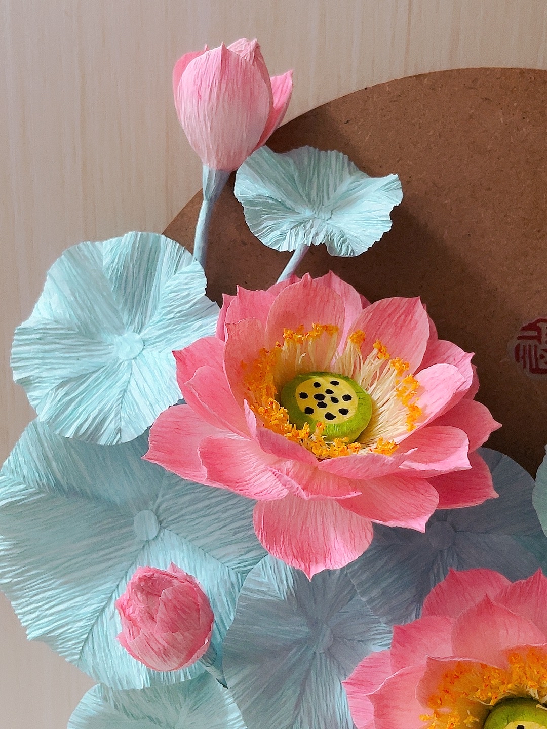 褶皱纸花|荷花立体画の纸艺diy手工花#diy手工制作# #纸艺花# #手工