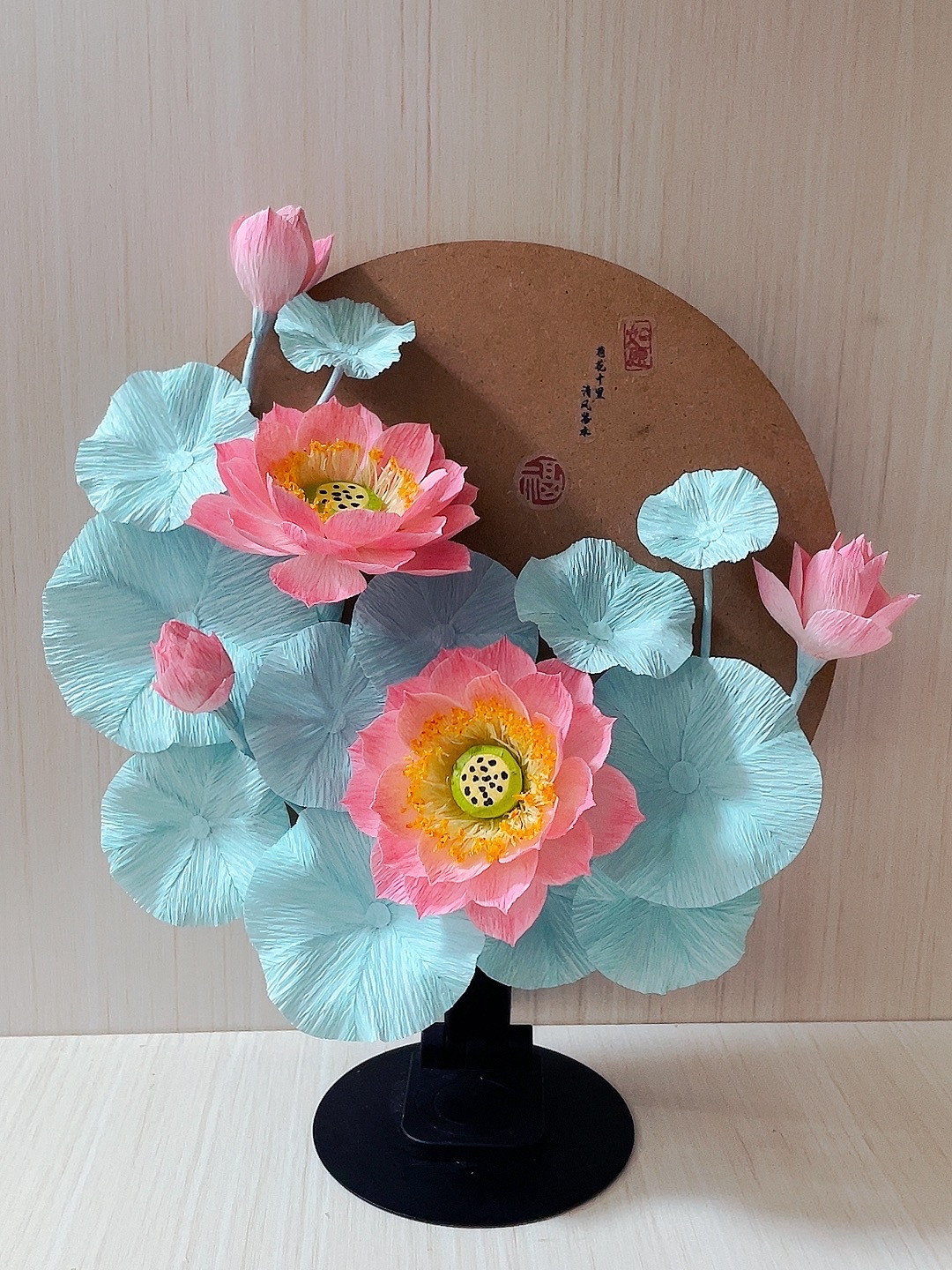 褶皱纸花|荷花立体画の纸艺diy手工花#diy手工制作# #纸艺花# #手工