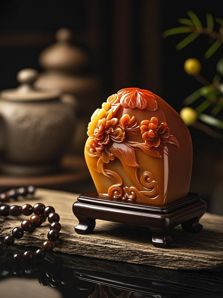 佩戴方式建议 :寿山石吊坠可挂在胸前,展示其精美的雕刻工艺