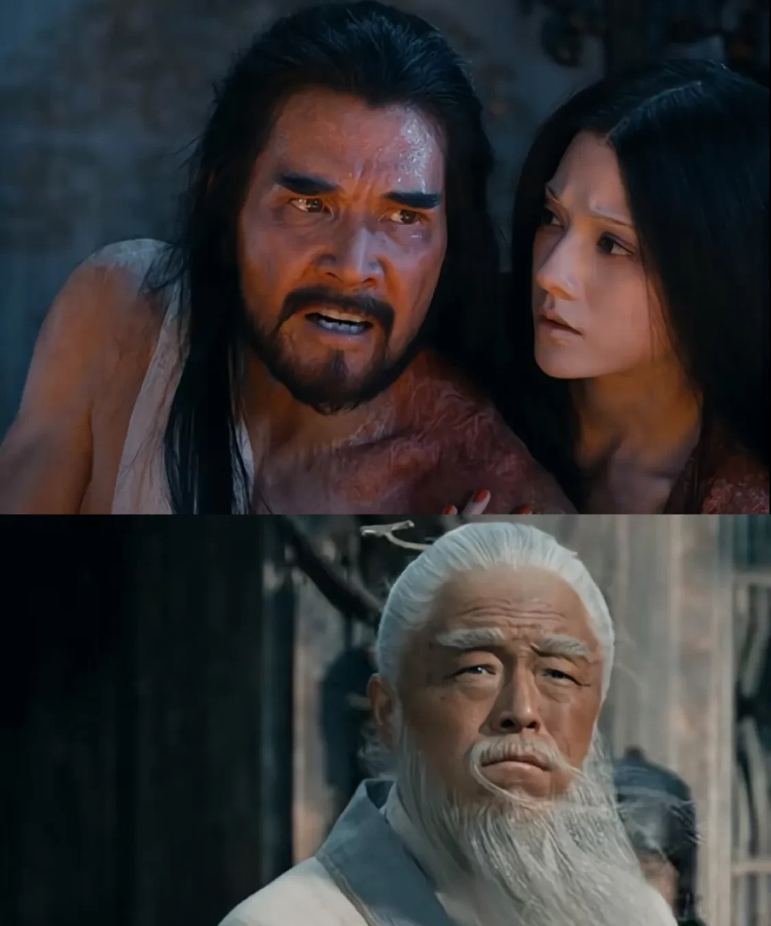 费翔扮演刚复活的纣王这黑眼圈画的是挺虚弱